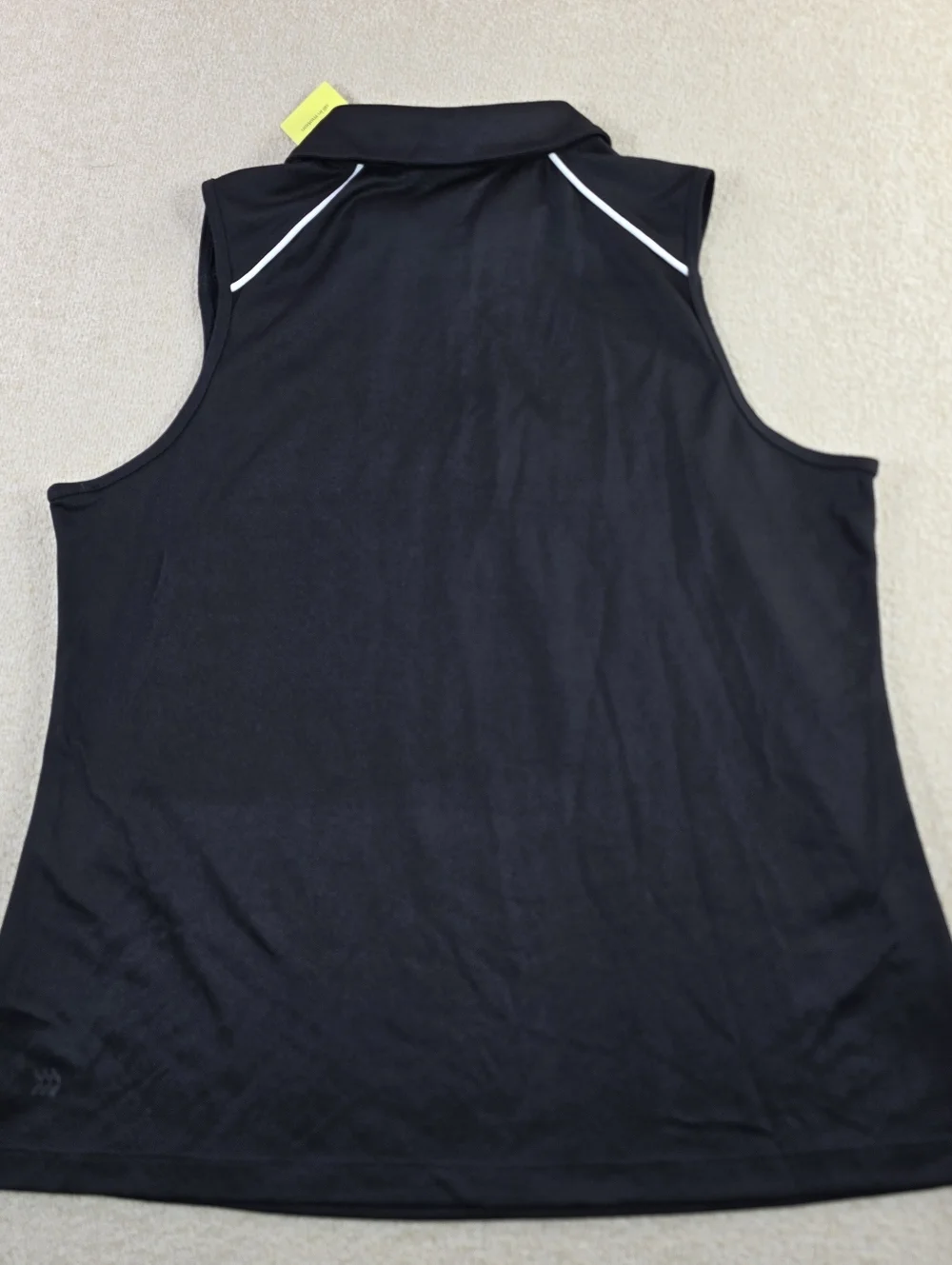 All In Motion Women’s Large Black Sleeveless Golf Tennis Collared Tank Top NWT - Picture 2 of 5